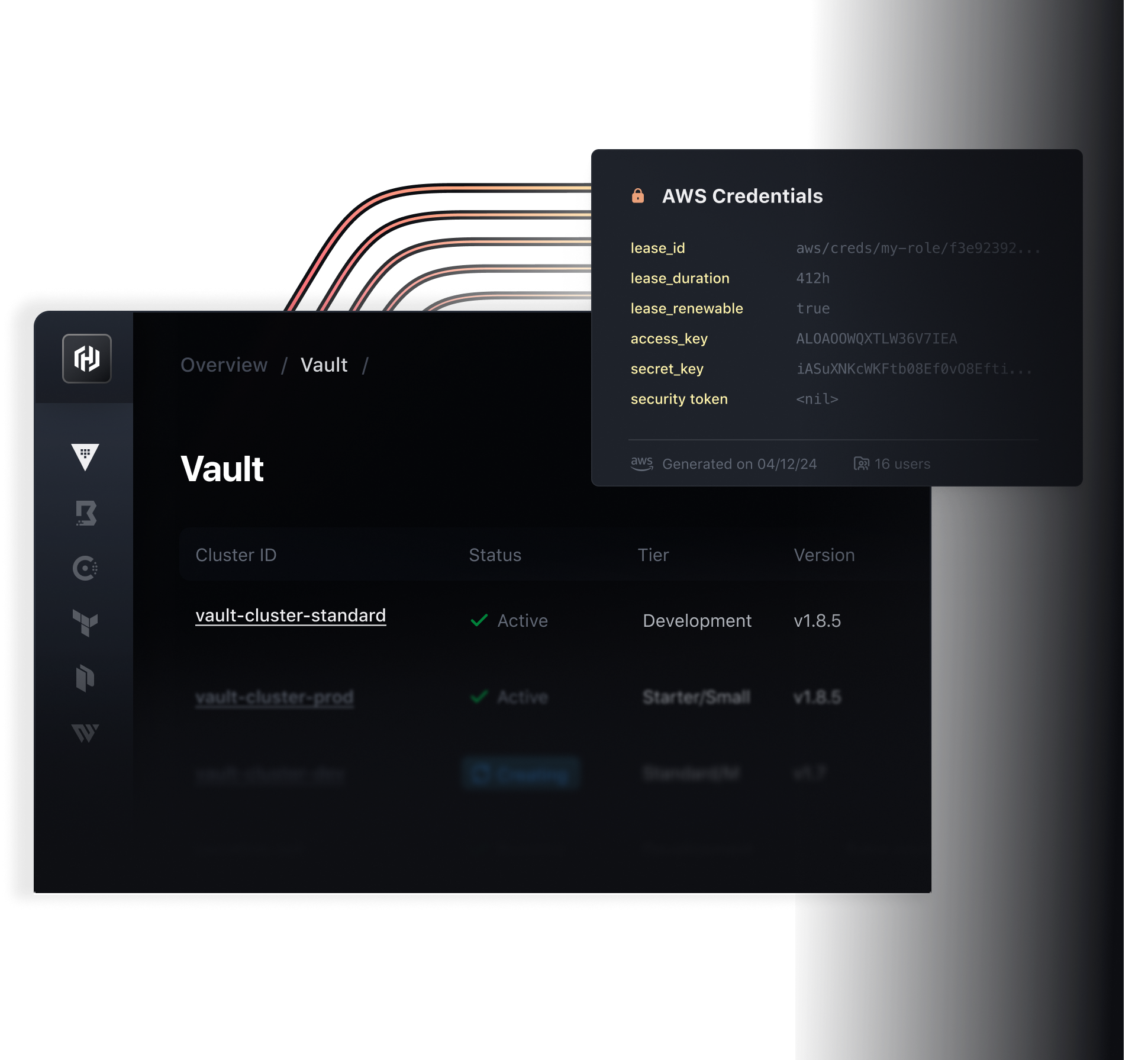 Screenshot of the Vault product interface